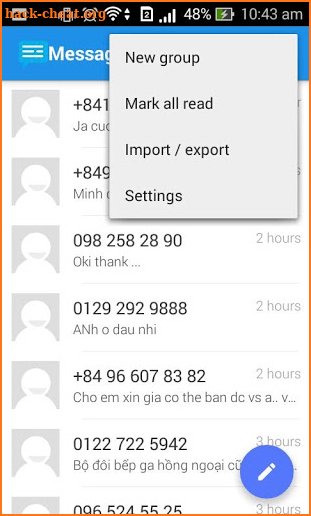 Messaging SMS screenshot