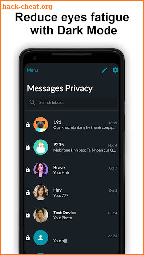 Messenger Privacy: Private Text, Call & Block SMS screenshot