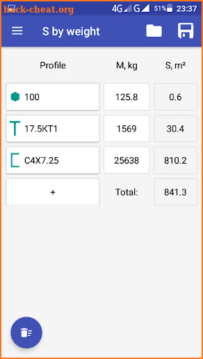 Metal Calculator. Steel Weight & Paint Area screenshot