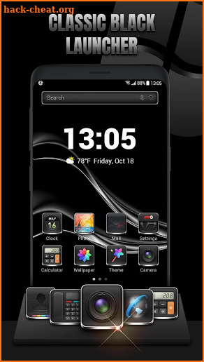 Metallic Black Theme Launcher 2019 screenshot