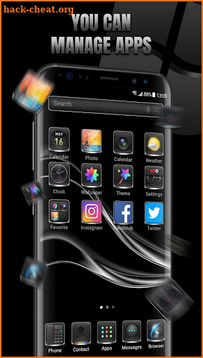 Metallic Black Theme Launcher 2019 screenshot