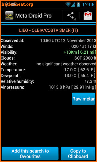 MetarDroid Pro ( Metar -Taf ) screenshot