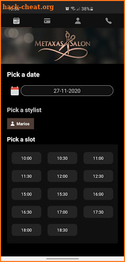 Metaxas Salon Appointments screenshot