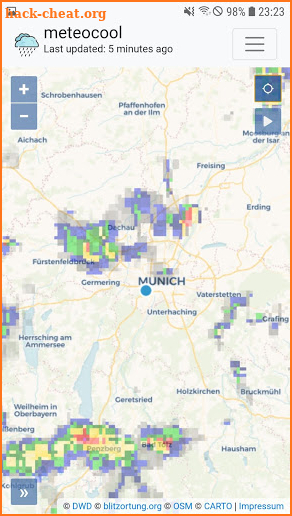 Meteocool - Rain radar screenshot