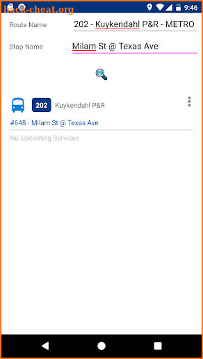 Metro Bus Time in Houston screenshot