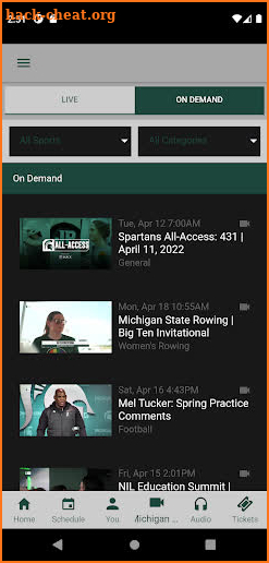 Michigan State Athletics screenshot