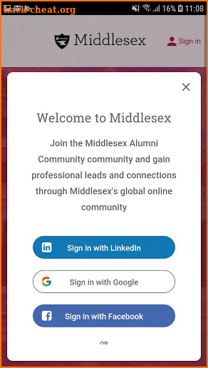 Middlesex Alumni Community screenshot