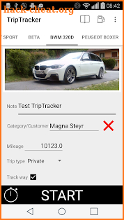 Mileage logbook - TripTracker screenshot