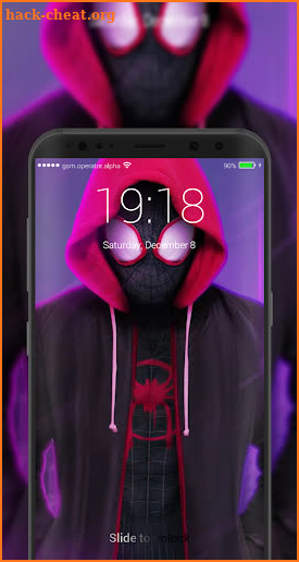 Miles into the Spider verse spider boy lockscreen screenshot