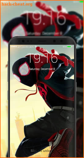 Miles into the Spider verse spider boy lockscreen screenshot