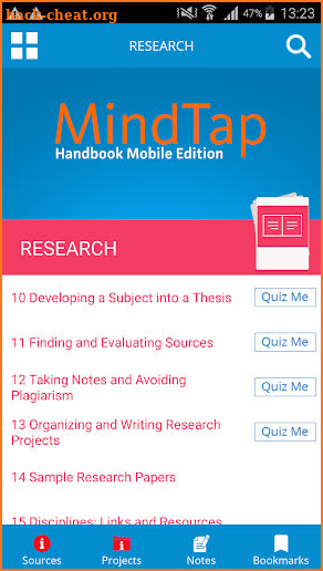 MindTap Mobile Handbook screenshot