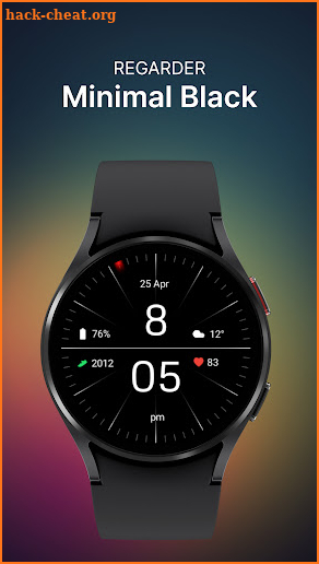 Minimal Black Watch Face screenshot