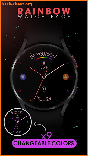 Minimal Rainbow watch face screenshot