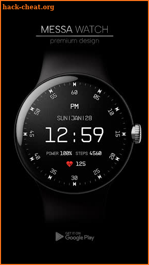 Minimal Watch Face Black X screenshot