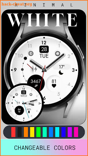 Minimal White Watch Face screenshot