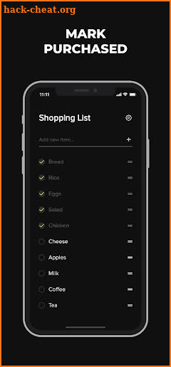 Minimalist Shopping List screenshot