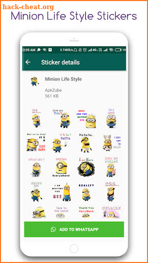 Minion Stickers for WhatsApp WAStickersApps screenshot