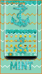 Mint Green Glitter Emoji Keyboard Wallpaper screenshot