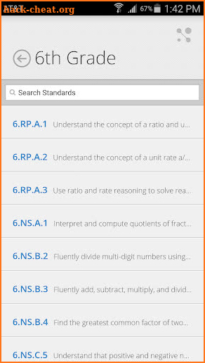 Missouri Learning Standards screenshot