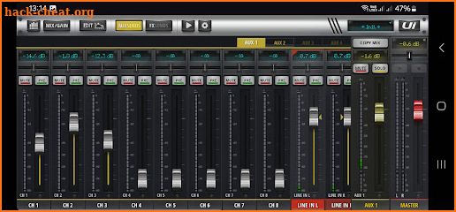 Mixer for Soundcraft UI app screenshot
