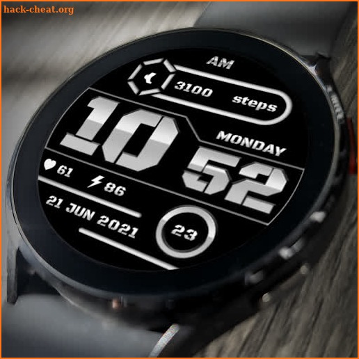 MJ069 White Digital Watch Face screenshot