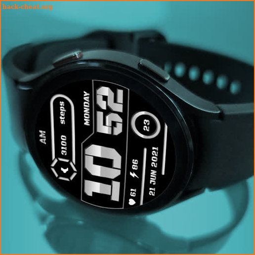 MJ069 White Digital Watch Face screenshot