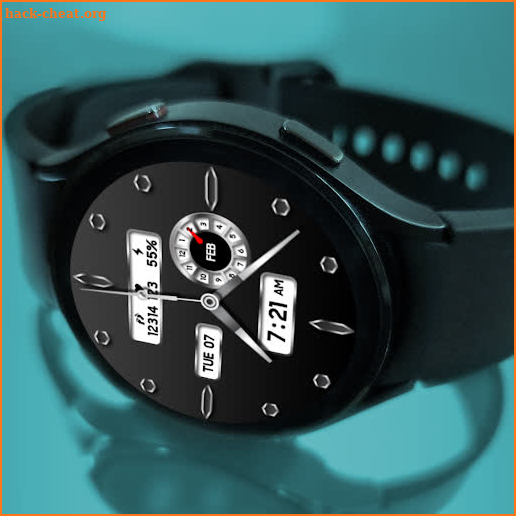 MJ073 Silver Analog Watch Face screenshot