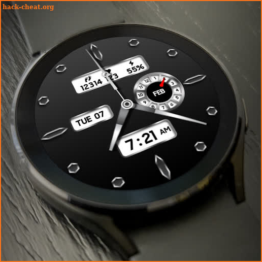 MJ073 Silver Analog Watch Face screenshot