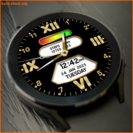 MJ075 Analog Gold Watch Face screenshot