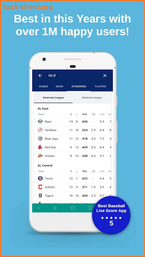 MLB Standings - Baseball Live Score App screenshot