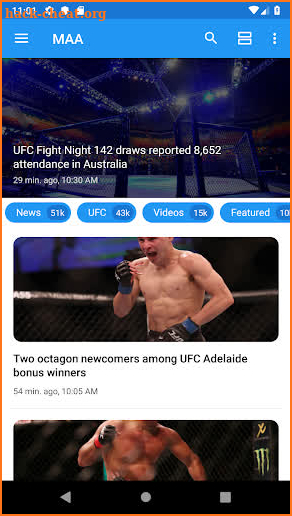 MMA UFC News screenshot