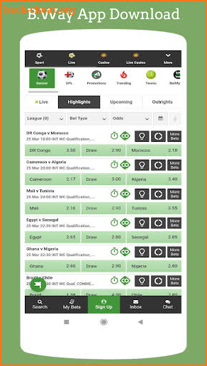 Mobile App for Betway screenshot