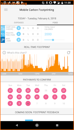 Mobile Carbon Footprinting screenshot