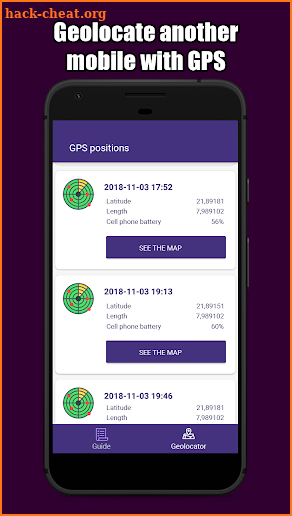 Mobile locator by number with GPS screenshot