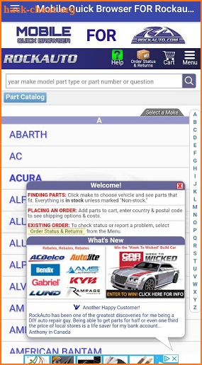 Mobile Quick Browser for Rockauto screenshot