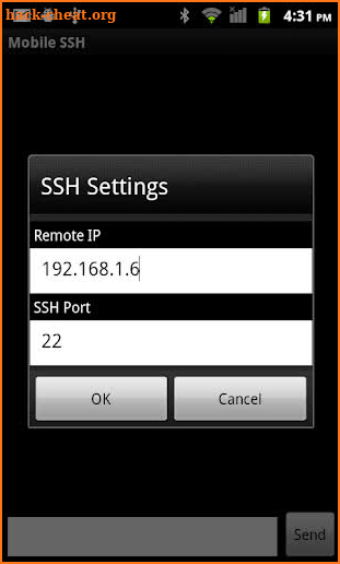 Mobile SSH (Secure Shell) screenshot