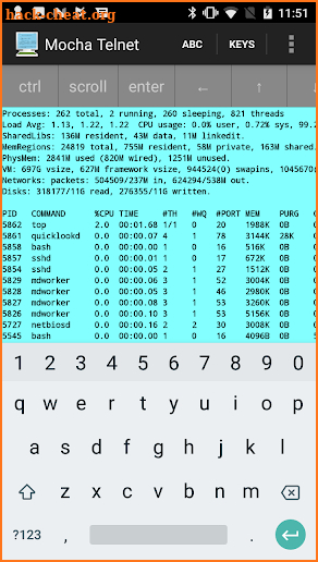 Mocha Telnet screenshot