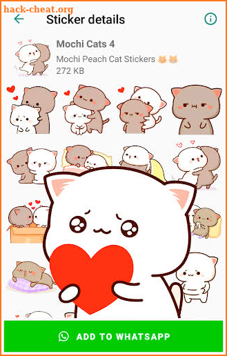 Mochi Peach Cat Stickers for WhatsApp screenshot