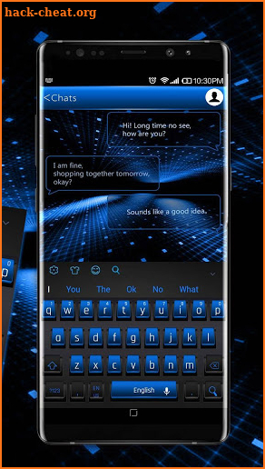 Modern Black Blue Keyboard screenshot