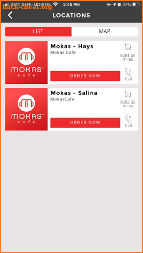 Mokas Cafe Mobile Ordering screenshot