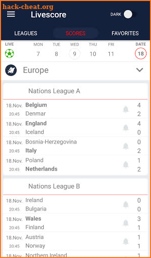 Mondsport Livescore screenshot