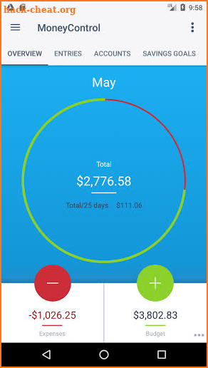 MoneyControl Expense Tracking screenshot