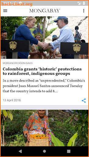 Mongabay Environmental News screenshot