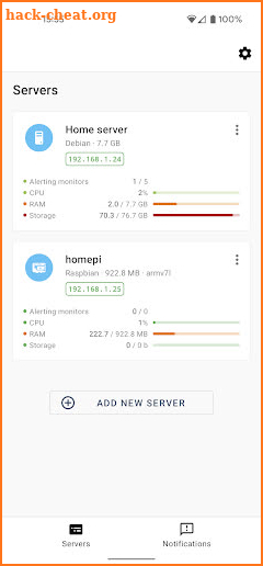 Monitee - Home server monitor screenshot