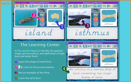 Montessori Geography - Land and Water Forms screenshot