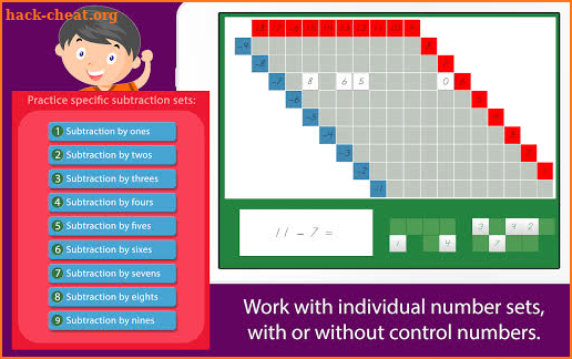 Montessori Subtraction Charts - Elementary Math screenshot