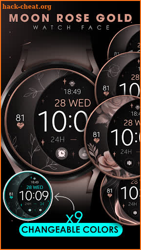 Moon Rose Gold watch face screenshot