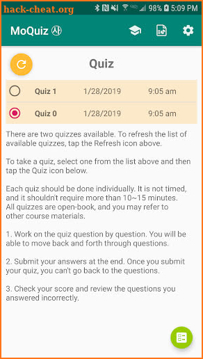 MoQuiz screenshot