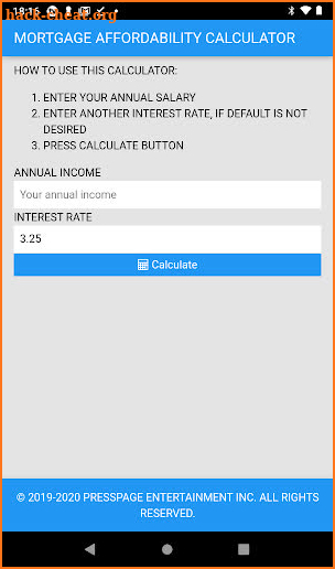 Mortgage Affordability Calculator screenshot