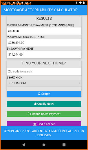 Mortgage Affordability Calculator screenshot